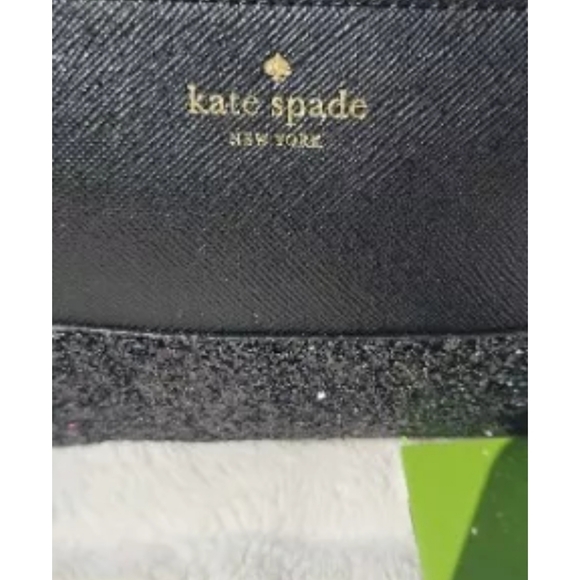 NWT Kate Spade Black 'Greta Court Little Shiloh' Sparkle Cosmetic Bag #WLRU5218 - Picture 4 of 5